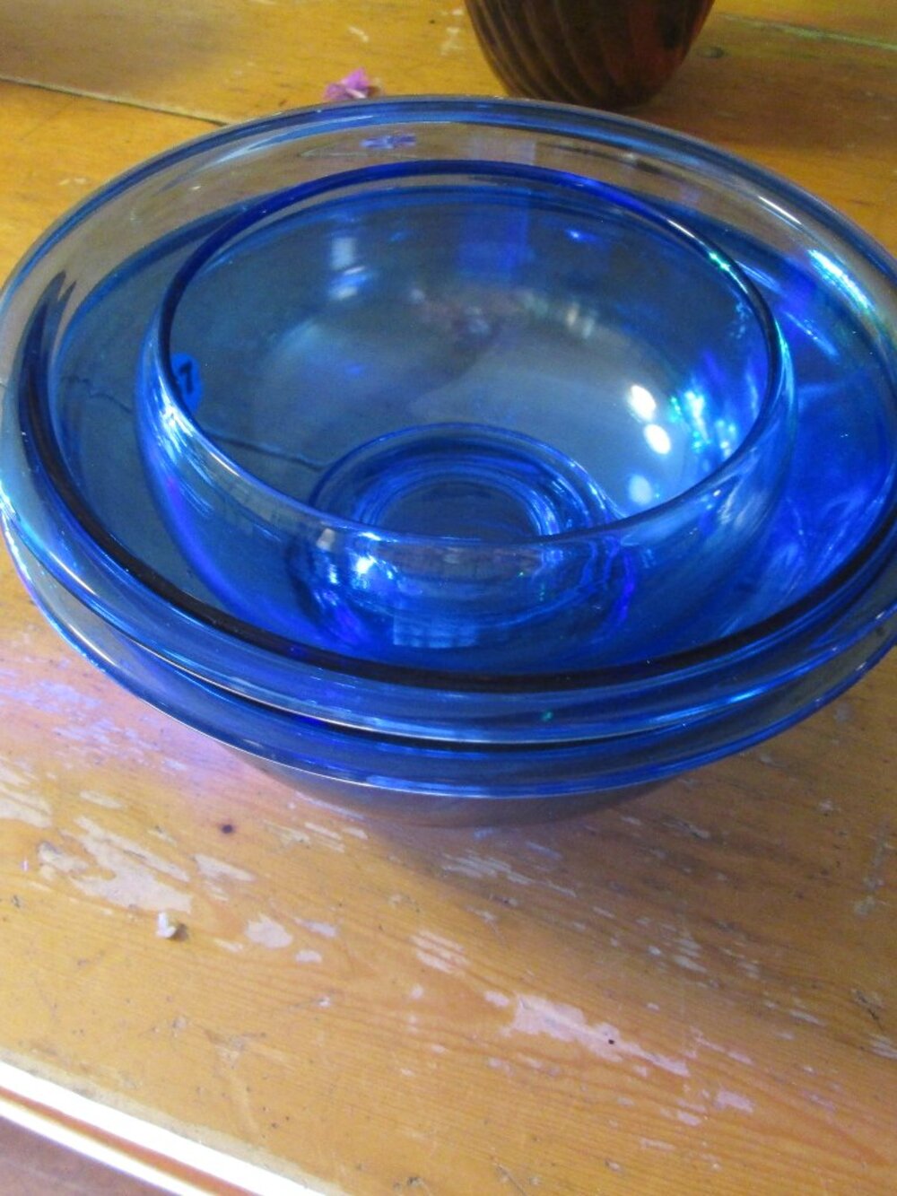 Pyrex 2 pc serving mixing bowls in cobolt blue 1.5qt one single cobolt blue